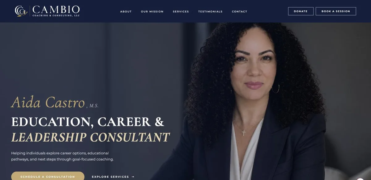 Cambio Coaching and Consulting website homepage